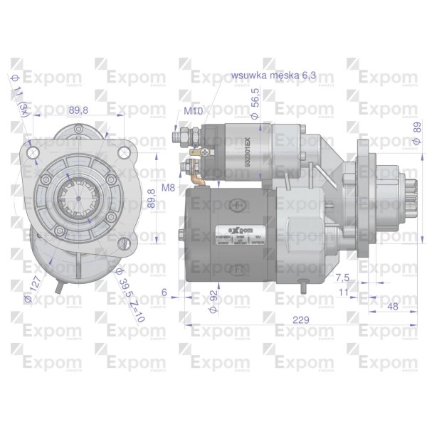 Rozrusznik z reduktorem typu 9142740EX | Exvi