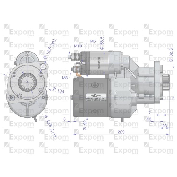 Rozrusznik z reduktorem DEUTZ SAME 9144821EX | Exvi