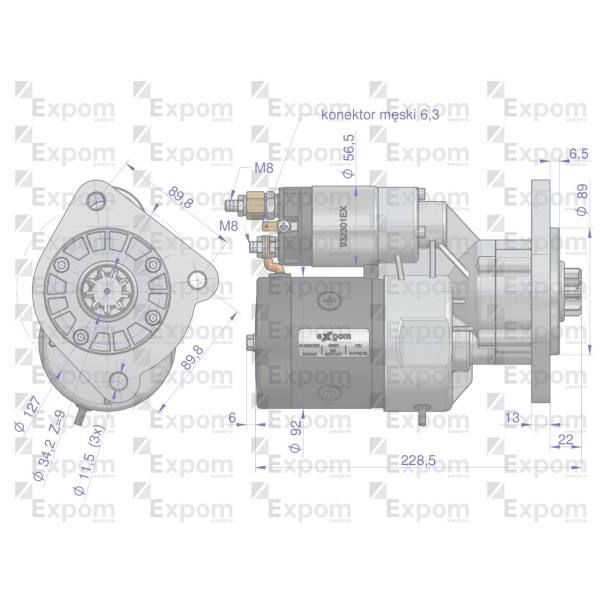 Rozrusznik z reduktorem typu Magneton 9142801EX | Exvi