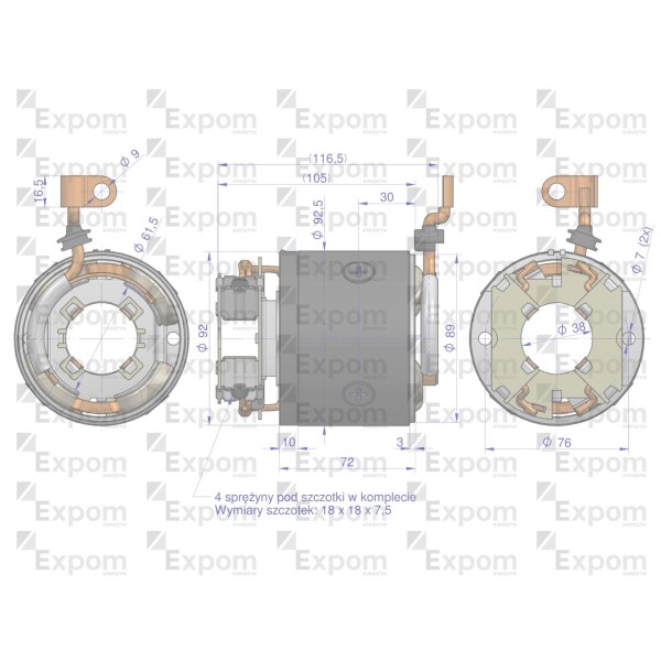 Stojan kompletny z szczotkotrzymaczem 7153821EX | Exvi