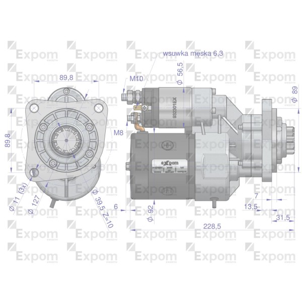 Rozrusznik z reduktorem typu Magneton 9142702EX | Exvi