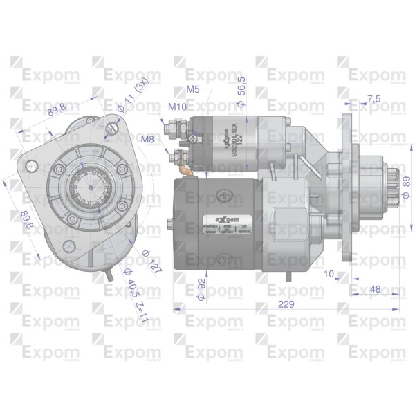 Rozrusznik z reduktorem typu Magneton 9142742EX | Exvi