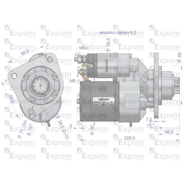Rozrusznik z reduktorem typu Magneton 9142745EX | Exvi