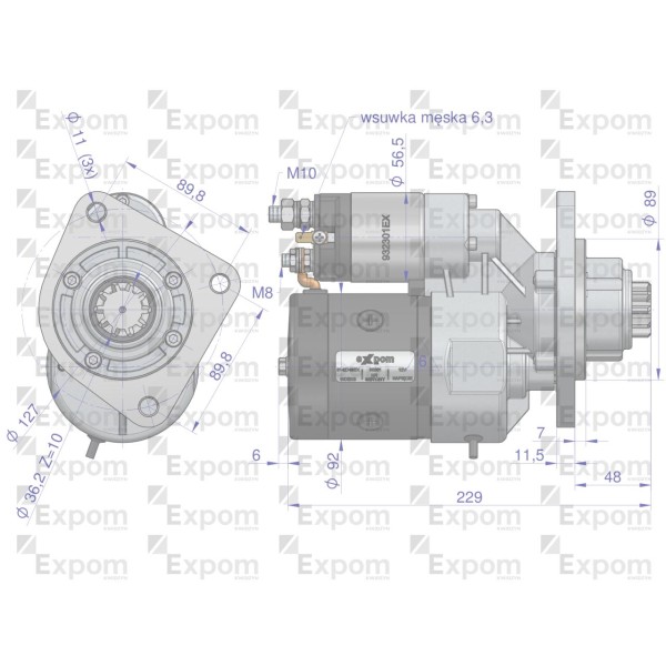 Rozrusznik z reduktorem typu Magneton 9142748EX | Exvi