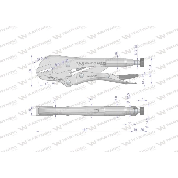 Szczypce zaciskowe Morsa ze stali CrMo 7" WMH108 | Exvi