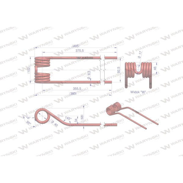 Palec przetrząsarka do Claas 9024832 Waryński | Exvi