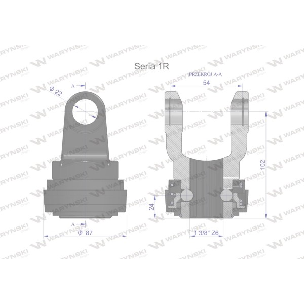 Widłak z pierścieniem 1 3/8 Z6 - 22X54Seria WR227101 | Exvi