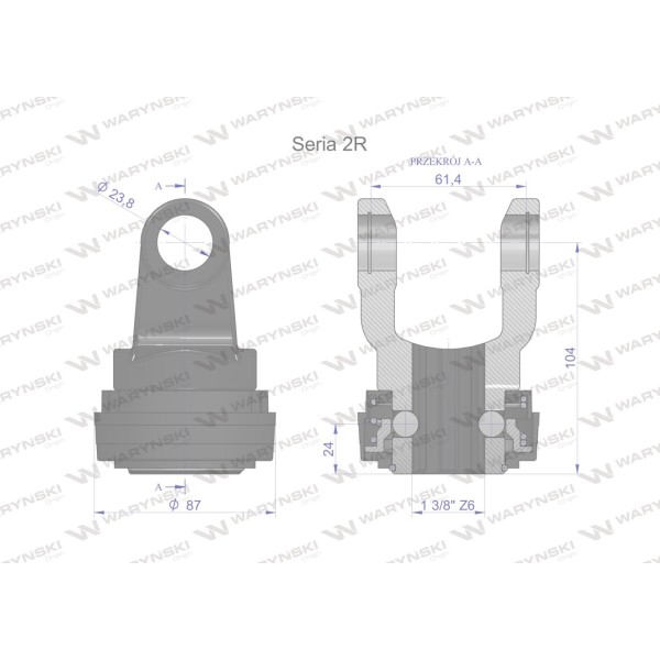 Widłak z pierścieniem 1 3/8 Z6- 23.8X61.3 WR227201 | Exvi