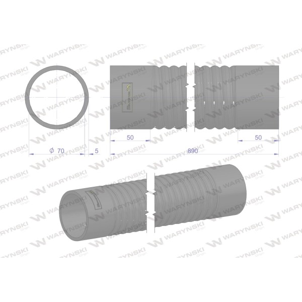 Przewód filtra powietrza Fi-70 Z-058 5058996300W | Exvi