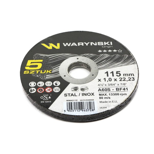 Tarcza do cięcia metalu 115 x1.0 x22.23 mm WMA311 | Exvi