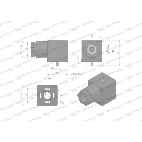 Wtyczka elektryczna (czarna) 12V 24V (SP666) WTYK-CZ | Exvi