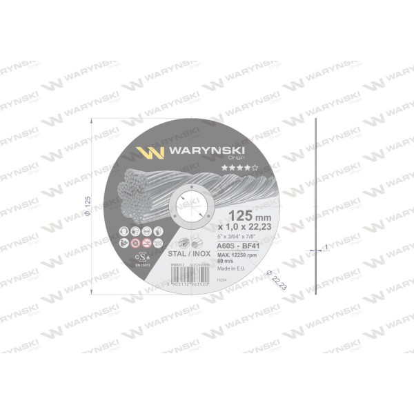 Tarcza do cięcia metalu 125 x1.0 x22.23 mm WMA312X25 | Exvi