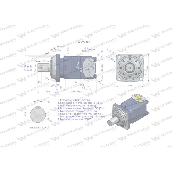 Silnik hydrauliczny orbitalny WMV 800 WMV-800 | Exvi
