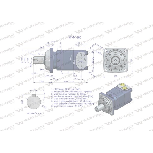 Silnik hydrauliczny orbitalny WMV 985 WMV-985 | Exvi