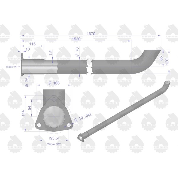 Rura Tłumika C-385 Turbo ORYGINAŁ URSUS 89/01-404/0 | Exvi