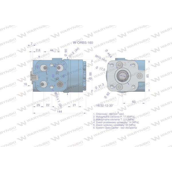 Orbitrol hydrauliczny W-ORBS 160 cm3/obr ORBS-160 | Exvi