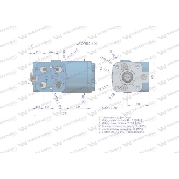 Orbitrol hydrauliczny W-ORBS 400 cm3/obr ORBS-400 | Exvi