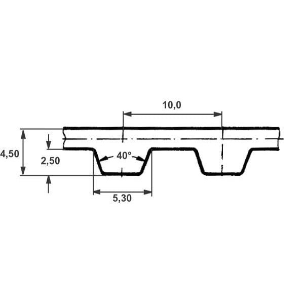 Pas zębaty ZRM T10 25 mm, 75 zębów T1075025 | Exvi