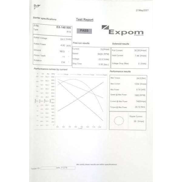 Rozrusznik R10U 24V 4.8kW C-385 EXPOM EX-148000EX | Exvi