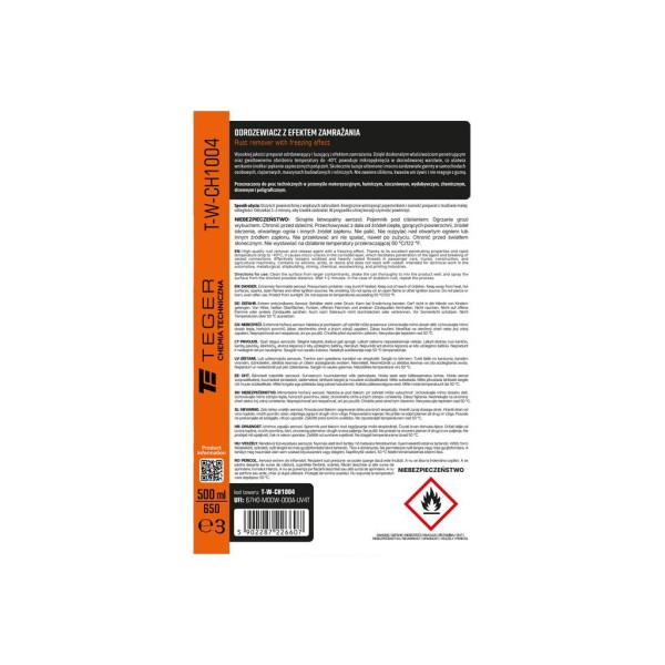 Odrdzewiacz z efektem zamrażania 500 ml / CH1004 | Exvi