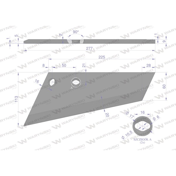 Lemiesz agregatu podorywkowego lewy 4501N | Exvi