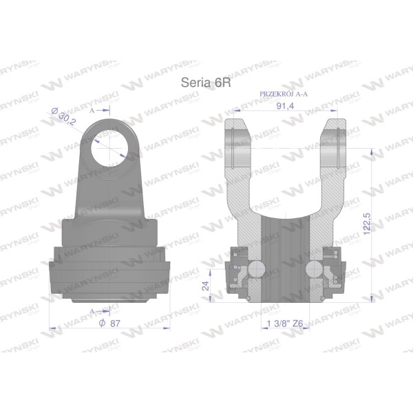 Widłak z pierścieniem 1 3/8 Z6 - 30.2X91.4 WR227601 | Exvi