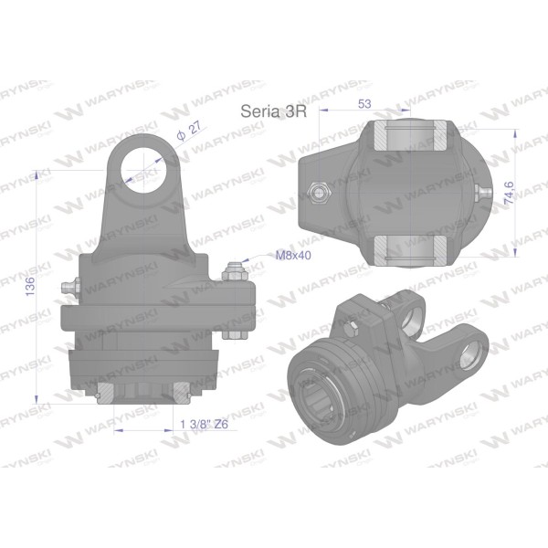 Sprzęgło na kołek wału Seria 3R 1700Nm WR214373 | Exvi