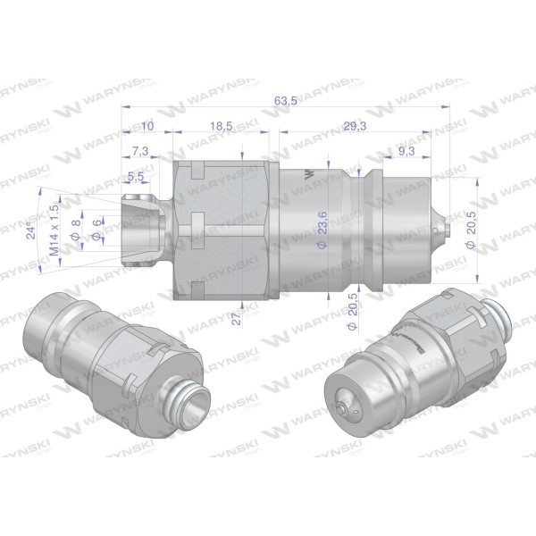 Szybkozłącze hydrauliczne wtyczka M14x1.5 WIAM14SZE | Exvi