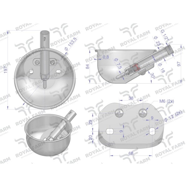 Poidło miskowe stal nierdzewna RF-20903012 | Exvi