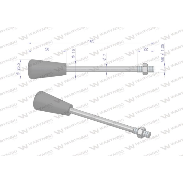 Dźwignia do rozdzielaczy hydraulicznych 40L DZW40/80 | Exvi