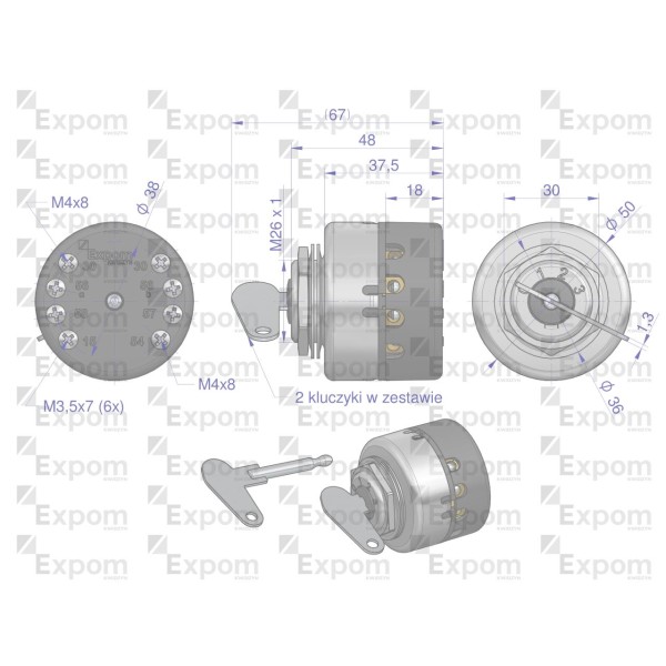 Stacyjka z kluczykiem C-330/360/385 42/34-210/0 | Exvi