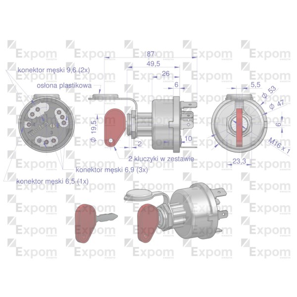 Przełącznik grzania 3029520M91EX/1874120M93EX | Exvi