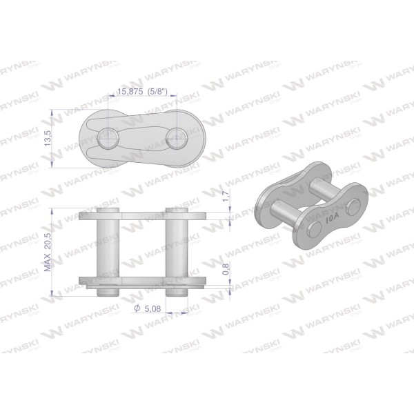 Zamek łańcucha 10B-1 (R1 5/8) Waryński Z10B1 | Exvi