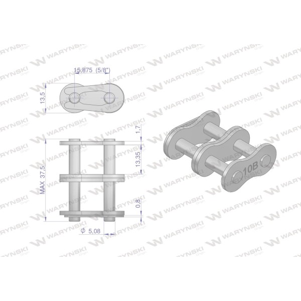 Zamek łańcucha 10B-2 (R2 5/8) Waryński Z10B2 | Exvi