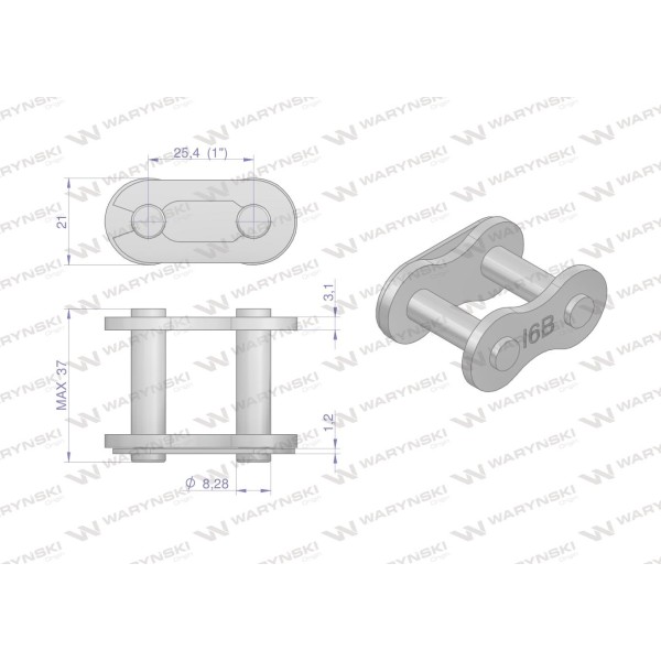 Zamek łańcucha 16B-1 (R1 1) Waryński Z16B1 | Exvi