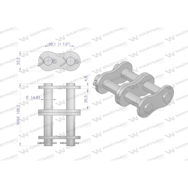 Zamek łańcucha Z24B-2 (R1 1.1/2) Waryński Z24B2 | Exvi