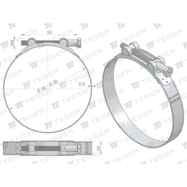 Opaska zaciskowa GBS 32-35 (obejma W1 GBS-W1-32-35 | Exvi