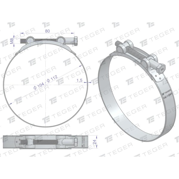Opaska zaciskowa GBS 104-112 (obejma GBS-W1-104-112 | Exvi