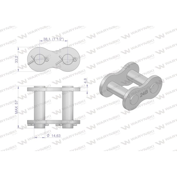 Zamek łańcucha 24B-1 (R1 1.1/2) Waryński Z24B1 | Exvi
