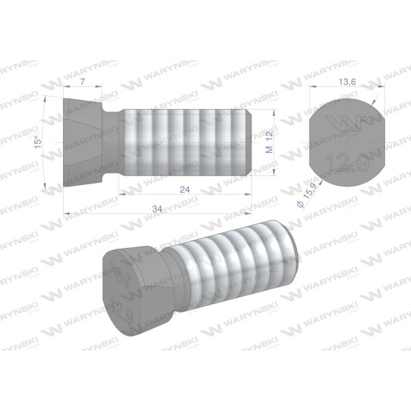 Śruba płużna oval z dwóch stron ścięta 712121234/KG | Exvi