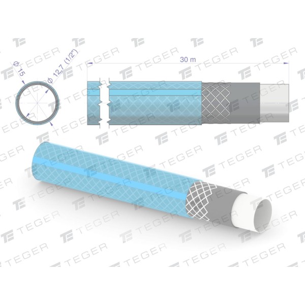 Wąż ogrodowy "STANDARD PLUS" FI 1/2". O-NWO12ST-30 | Exvi