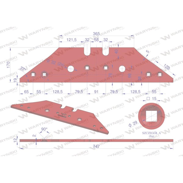 Płoza długa obracalna P&L otwory zamkowe 0736090 | Exvi