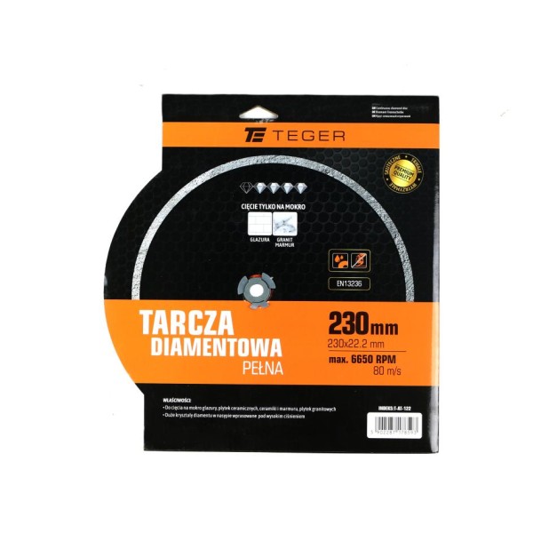 Tarcza diamentowa do cięcia na mokro pełna AT-122 | Exvi