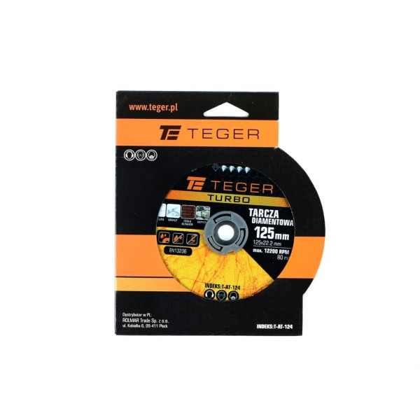 Tarcza diamentowa TURBO 125x22.23 mm TEGER AT-124 | Exvi