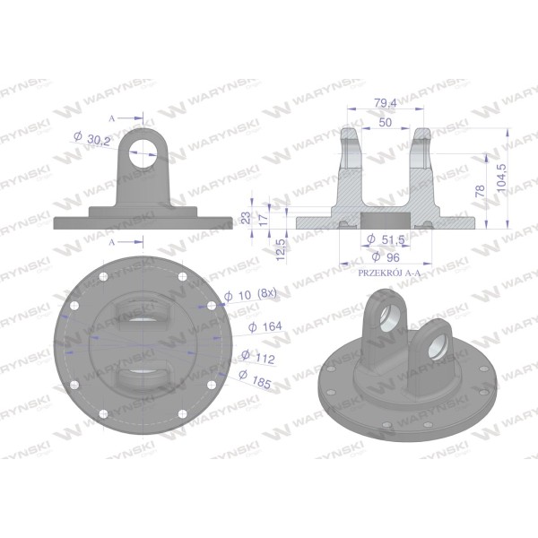 Kołnierz z widełkami 30.2x79.4 Seria 5R W2013501 | Exvi