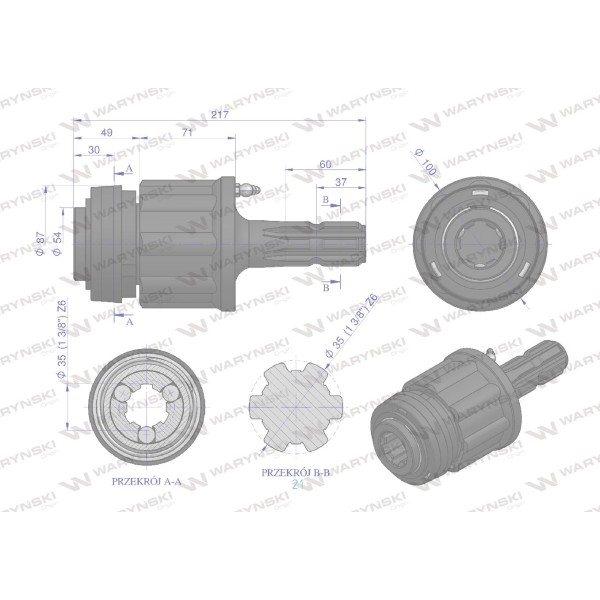 Sprzęgło zewnętrzne zapadkowe wału 500Nm WR2515201 | Exvi