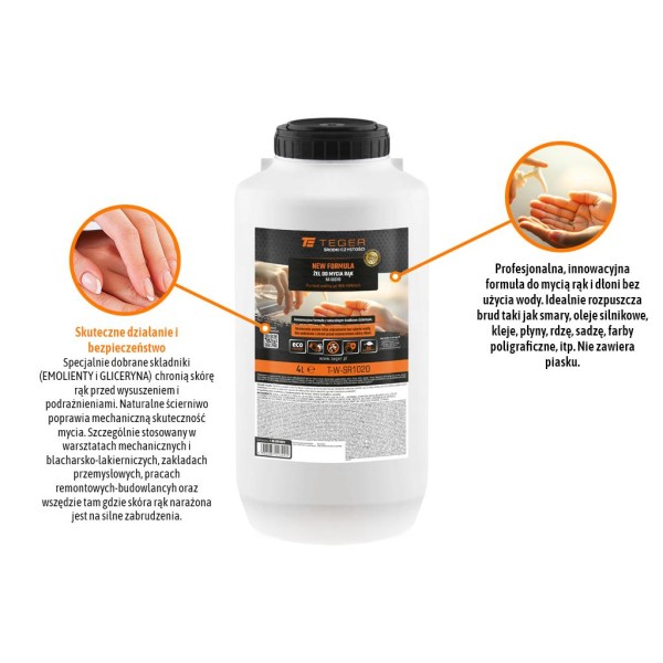 Żel do mycia rąk na sucho NEW FORMULA 4l / SR1020 | Exvi