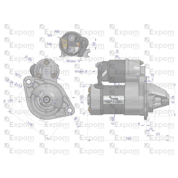 Rozrusznik regenerowany JS1158 Expom ER-319361EX | Exvi