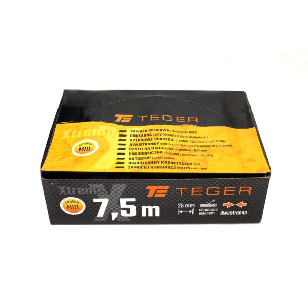 Miara stalowa dwustronna rozwijana 7.5m 25mm AM-011 | Exvi