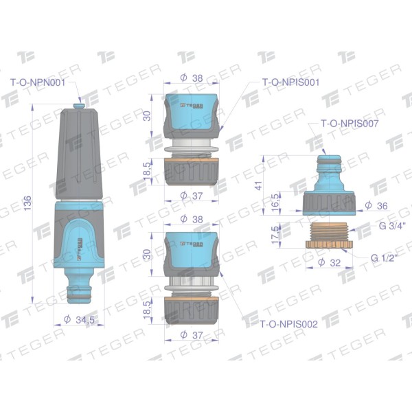 Zestaw ogrodowy 1/2"(wąż 20m. zestaw O-ZESOG003 | Exvi